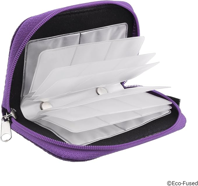 Eco-Fused Memory Card Case - Fits up to 22x SD, SDHC, Micro SD, Mini SD and 4X CF - Holder with 22 Slots (Purple & Grey / 22 Slots - 2 Pack) - Image 3