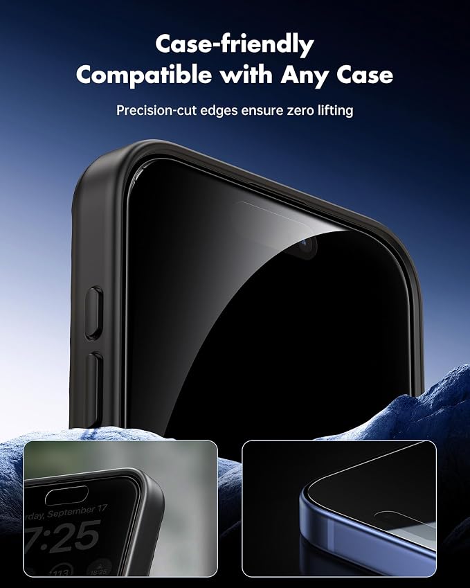 UNBREAKcable Privacy Screen Protector for iPhone 16, 2-Pack | True 28° Anti-Spy, Shatterproof Tempered Glass, 9H Hardness, Easy Install, Bubble-Free, Anti-Scratch, Case Friendly - Image 7