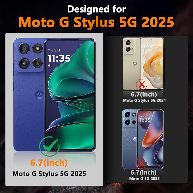 LYWHL 3+2 Pack for Motorola Moto G Stylus 5G (2025) Screen Protector | 9H Hardness HD Clear Tempered Glass, Case Friendly, Touch Sensitive - Image 2