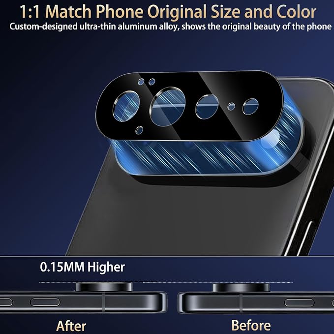 SiHPuoy Camera Lens Protector for Google Pixel Pro XL Tempered Glass 11FT | 4 Pack, 9H+ Hardness, Military Grade Shatterproof, Anti-Scratch, Case Friendly, HD Camera Cover, Does not Affect Night Shots - Image 5