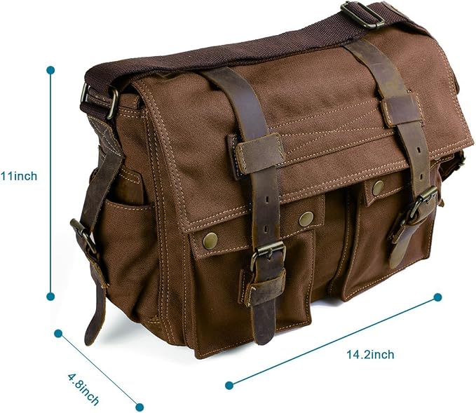 Men's Lightweight Vintage Waterproof Canvas DSLR SLR Shockproof Camera Shoulder Messenger Bag Sling Bag - Image 2