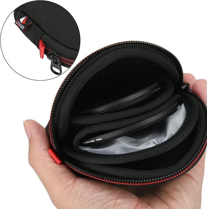 Camera Filters Case Bags for Round Filters Up to 82mm,Water-Resistant Fabric Design Lens Filter Pouch (Large) - Image 3