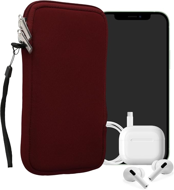 kwmobile Universal Phone Pouch Size XL - 6.7/6.8" - Neoprene Smartphone Pouch with Zip - Water-Repellent Mobile Phone Case - Sleeve in Bordeaux by kwmobile