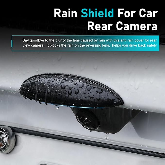 Car Rear View Camera Cover, Waterproof ABS Wider Reversing Camera Shield, Anti-rain Anti-Glare Backup Lens Guard, Self-Adhesive Modification Accessory for Most Cars (Black) - Image 6