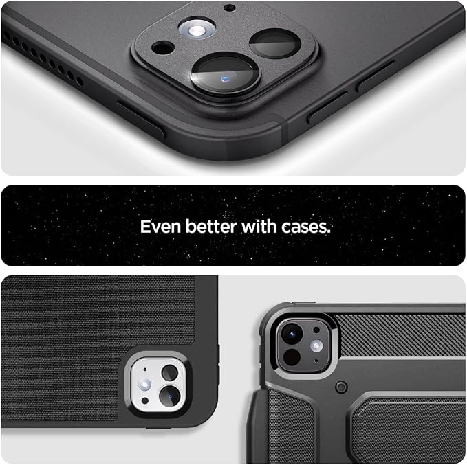 Spigen Camera Lens Protector for iPad Pro 13"/11" M4, M5 (2024, 2025) | GlasTR EZ Fit Optik Metal, 9H+ Tempered glass, Scratch resistance, Auto-align tray, Case-friendly - Space Black [1 Pack] - Image 6