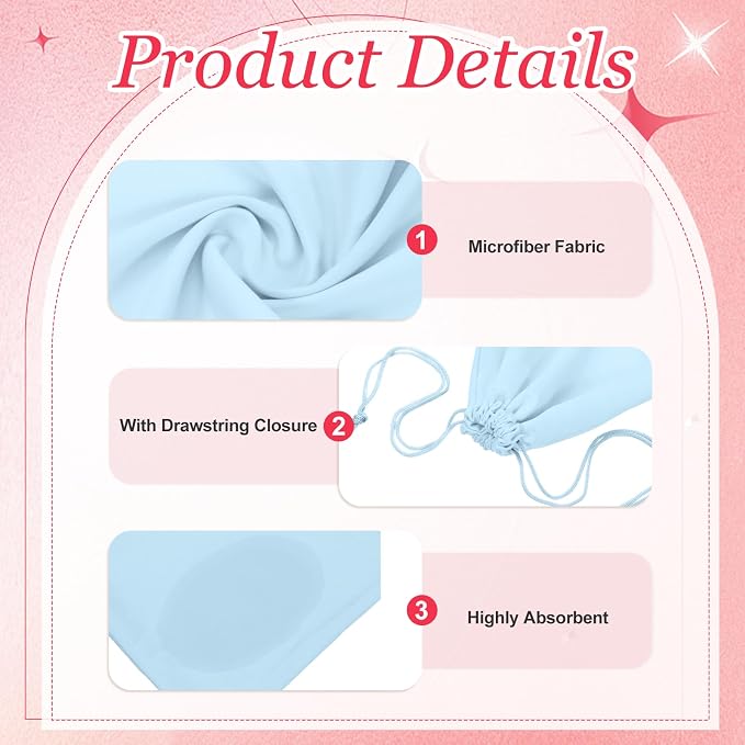 Ski Goggle Bag, Microfiber Bag with Cleaning Cloth Drawstring Pouch Soft Storage Sleeve Case Protection 1 Pcs & Light Blue-Fitting for (Snow Swimming Goggle/Sunglasses/Camera) - Image 3