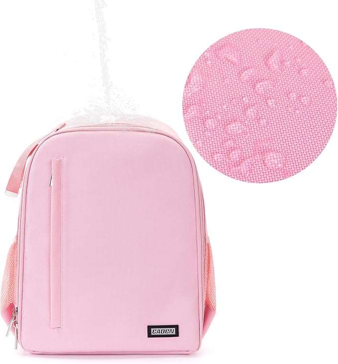CADeN Camera Backpack Bag Professional for DSLR/SLR Mirrorless Camera Waterproof, Camera Case Compatible for Sony Canon Nikon Camera and Lens Tripod Accessories (Small, Pink) - Image 8