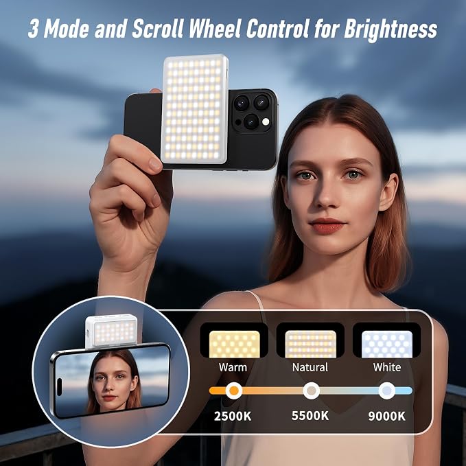 Magnet Phone Light, 160 LED Dual Side Selfie Light Compatible with iPhone Magsafe, 3 Lighting Adjustment Modes, Selfie Lights for iPhone/iPad/Camera/Photography/TikTok/Vlog/Video/Zoom Calls - Image 2