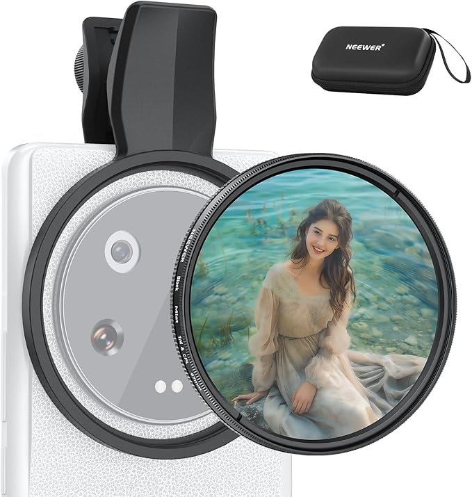 NEEWER 2 in 1 67mm CPL & Black Diffusion 1/4 Filter Compatible with Android Samsung S25 Ultra Google Pixel Huawei Xiaomi, Circular Polarizing Phone Camera Lens Photography Accessories Kit, FL-B36 by Neewer