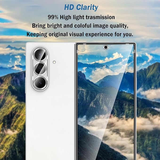 2+2 Pack for Samsung Galaxy Z Fold 8 Ultra Screen Protector with Camera Lens Protector,Full Coverage 9H Tempered Glass Film,HD Clear Scratch Resistant,Bubble-Free for Galaxy Z Fold8 Ultra Screen Protector - Image 7
