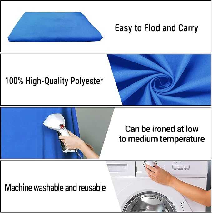 Royal Blue Photography Backdrop for Photoshoot, Fabric 6x9ft | Polyester Studio Photo Backgrounds, Non Reflective, Easy to Hang, for Portrait Shoot, Product, Party Decor, Video Creation - Image 7