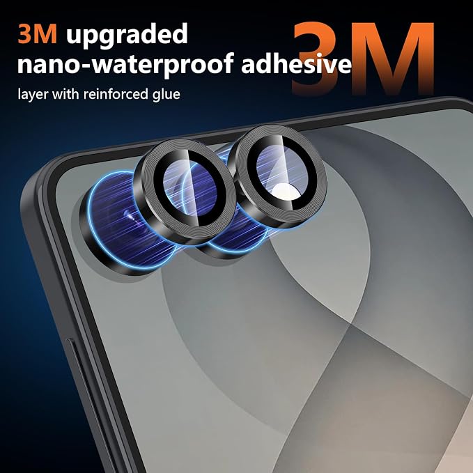 for Samsung Galaxy Z Flip 8 Camera Lens Protector, Individual Metal Ring Tempered Glass Lens Cover, [Strong Adsorption] Scratch Resistant Ultra-Thin HD Clear Lens Cover, 1 Set-Black - Image 4