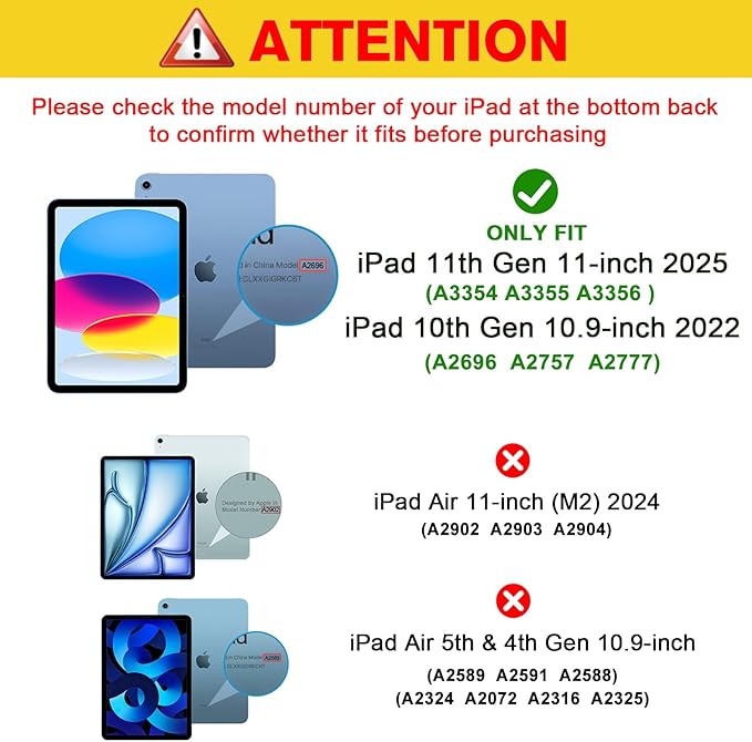 ProCase 3+2 Pack Screen Protector for iPad(A16) 11/10 Gen 11"/10.9" | Protective Tempered Glass Screen & Camera Lens Protector Guard for iPad 11th Gen A16 2025 / 10th Gen 10.9" 2022 - Image 2
