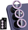 for Samsung Galaxy S26 Plus Camera Lens Protector, Individual Metal Ring Tempered Glass Lens Cover, [Strong Adsorption] Scratch Resistant Ultra-Thin HD Clear Lens Cover, 1 Set-Purple Sparkly by Btscase