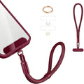 Phone Wrist Strap Lanyard Hand Universal Adjustable Phone Finger Grip Wristlet with 3 Patches Tether Anti Theft for iPhone 16 Pro Max 15 Charms for Keychain USB Flash Drive Wallet ID Name Tag Burgundy by Casecond