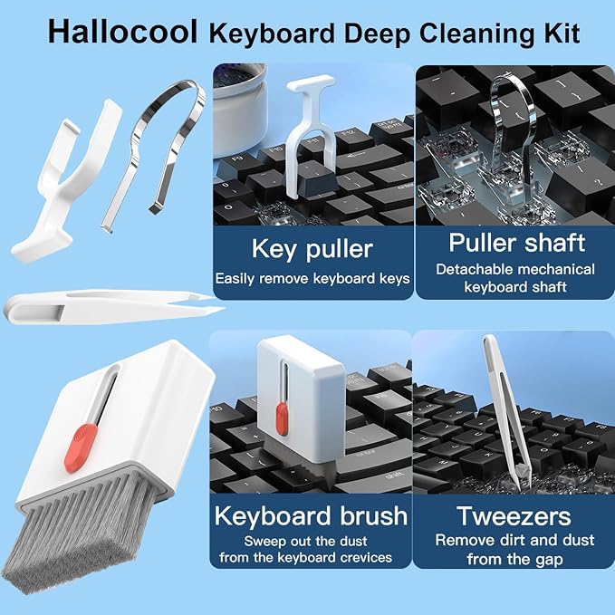 Keyboard Cleaning Kit 32 in 1 Electronics Cleaning Kit Phone Cleaning Tool | for Computer, Keyboard, Monitor, Earbuds, Headphones, Laptop, Camera, Lens, Multi-Functional Portable Electronic Clean Kit - Image 3