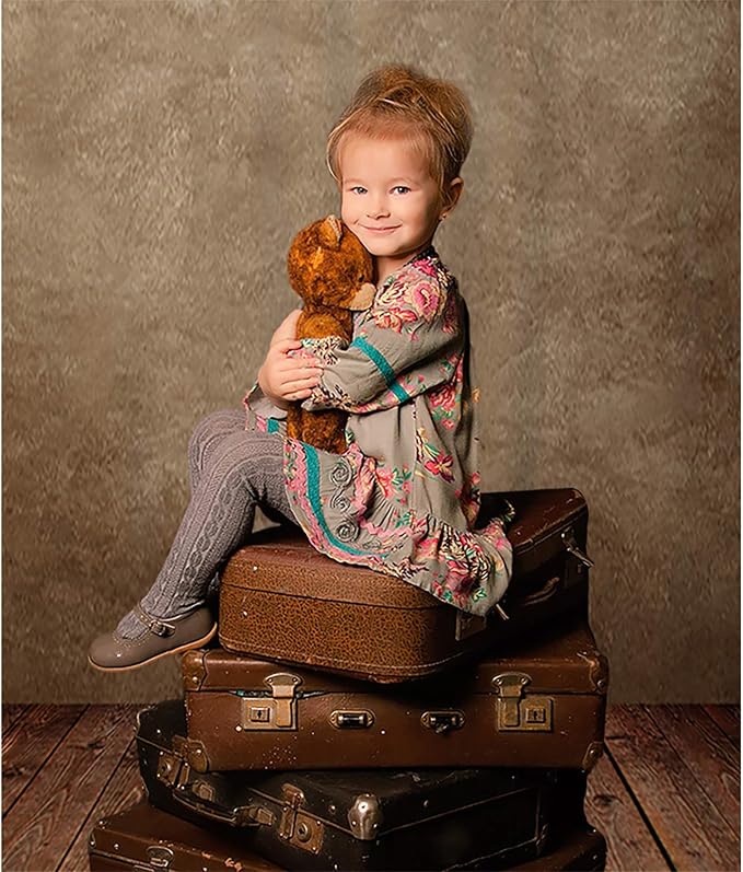 Allenjoy 8x12ft Soft Retro Abstract Brown Wall with Wood Floor Backdrop for Kids Photography Baby Newborn Cake Smash Photo Shoot Background Photographer Props - Image 5