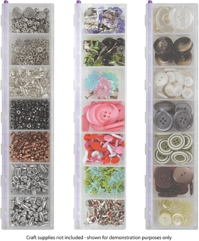Craft Mates Bead Organizer, 7 Locking Compartments, Plastic Storage (2XL) | Clear Plastic Storage for Buttons, Pins, Jewelry, Diamond Art & Craft Supplies, Large Portable Organizer for Crafters - Image 5