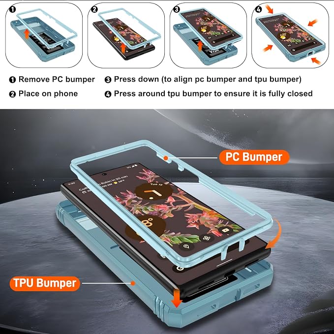 Gritup for Pixel 6 Phone Case: Case Pixel 6 with Screen Protector*2 | Magnetic Stand & Slide Camera Cover | Shock Proof Military-Grade para Google 6 Cover, Green - Image 4