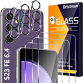 firtstnow 3 Pack for Samsung Galaxy S23 FE Screen Protector Tempered Glass + 3 Pack Camera Lens Protector, Military Grade Shatterproof, 9H Hardness, Fingerprint Unlock, Case Friendly 6.4 Inch by Unknown