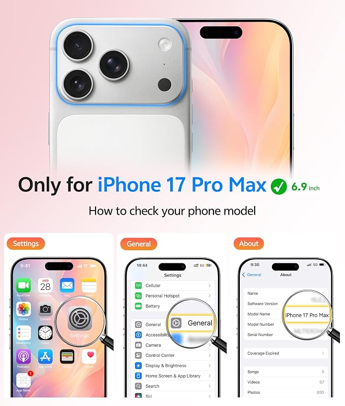 FNTCASE for iPhone 17 Pro Max Case, Fit for Magsafe, Screen Protector | Full Camera Protection, Translucent Matte, 14FT Military Grade Drop Proof, Shockproof Protective Phone Cover, Light Pink - Image 2