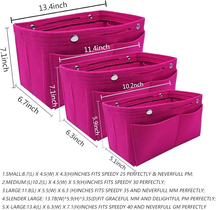LEXSION Purse Organizer Insert Multi Pocket Bag Organizer Shaper | zipper bag, tote shaper, multi pocket bag, handbag shaper, various sizes - Image 7