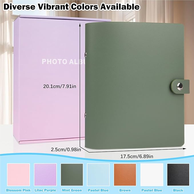 Ruibytree 320 Pockets Album for Instax Mini & Polaroid 2x3" Pictures, Green | Gift-Ready Packaging, PU Leather Cover, Acid-Free Pages, Side-Loading Clear Pockets, Durable Binding, Easy Photo Viewing - Image 8