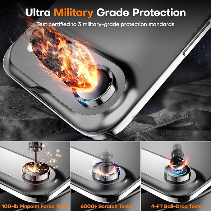 for iPhone Air Camera Lens Protector- Space Black | 9H Tempered Glass, Metal Individual Camera Cover, Accessories, Anti-drop, Case Friendly, HD Clear, Anti-Scratch - Image 6