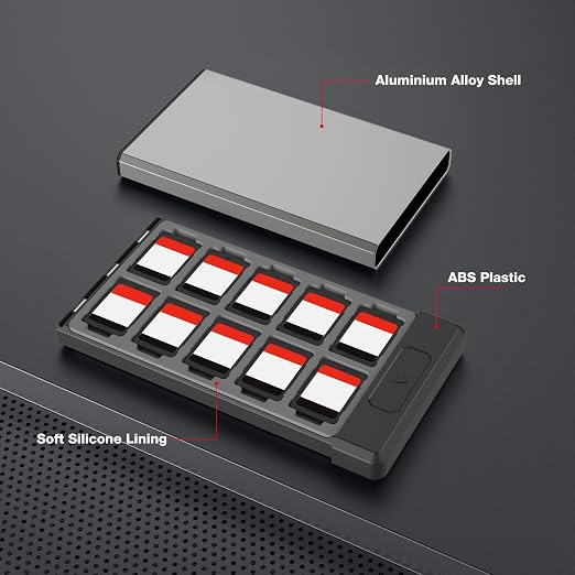 HEIYING Switch Game Case with 40 Precise Slots for Switch 2 / Micro SD Card | Portable Game Card Case, Metal Shell with Soft Silicone Lining, Precise Slots, Magnetic Closure for Easy Storage & Access - Image 4