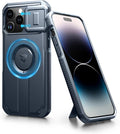 Dexnor for iPhone 14 Pro Max Case with Slide Camera Cover & Adjustable Kickstand, Compatible with MagSafe, Rugged Shockproof Bumper Cases Heavy-Duty Magnetic Protective Cover,6.7 inch,Navy Blue by Dexnor