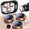 Uyiton for iPhone 17/16/15/14 (Pro Max & Pro) Camera Lens Protector | Unique Lines Text Design, Case-Friendly, Military-Grade Sapphire Glass Metal Camera Cover, Easy to Install, Gold+Red by Uyiton