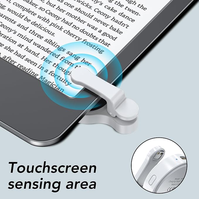 Remote Control Page Turner for Kindle Paperwhite Oasis Kobo eReaders,Kindle Clicker Page Turner Accessories for iPhone,iPad, Android Tablets Reading Novels,Video Record&Shutter Selfie (Light White) - Image 3