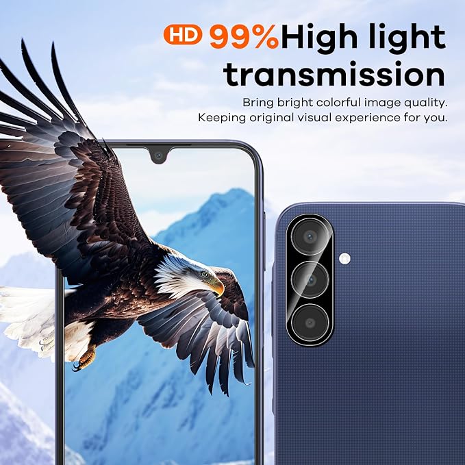 4+4 for Samsung Galaxy A25 5G Screen Protector Camera Lens Protector | 9H Tempered Glass Cell Phone Protector - Image 6