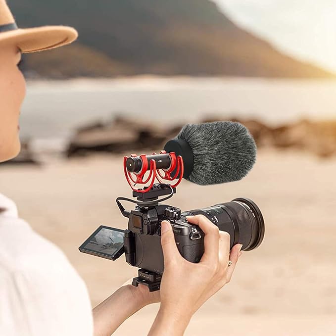 YOUSHARES NTG Furry Microphone Wind Shield - Windscreen/Windmuff for Rode VideoMic NTG and Microphones with Maximum Slot Length of 100mm (3.9") and Diameter of 18-24mm （Shag, Gray） - Image 2