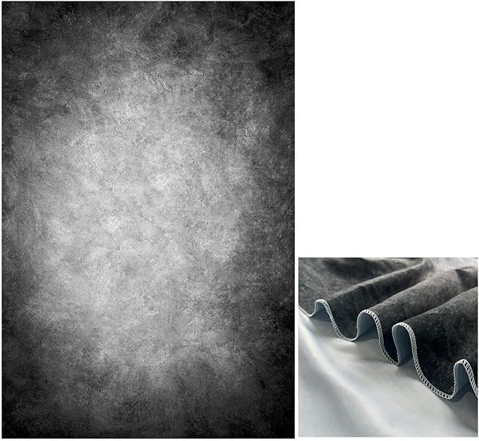 5x7ft Abstract Black Gray Portrait Photography Backdrops Photo Studio Prop Background for Children Adult by HMTFOTO