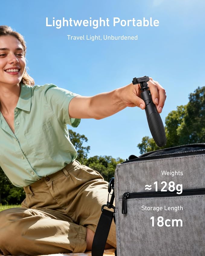 TELESIN 44cm/17.3" Mini Selfie Stick Tripod for DJI Osmo Action 6 Nano Xtra | 360° Ball Head, Magnetic Quick Release Tripods, Extendable Selfie Sticks, Vlog Handheld Grip - Image 7