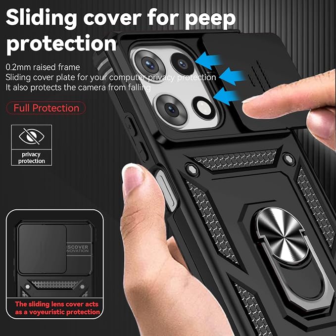 for Moto G 2026 /Moto G Play 2026 Case,with Screen Protector and Camera Cover,[Military Grade] 16ft.Drop Tested Cover with Magnetic Kickstand Protective Case for Motorola G 2026, Black - Image 4