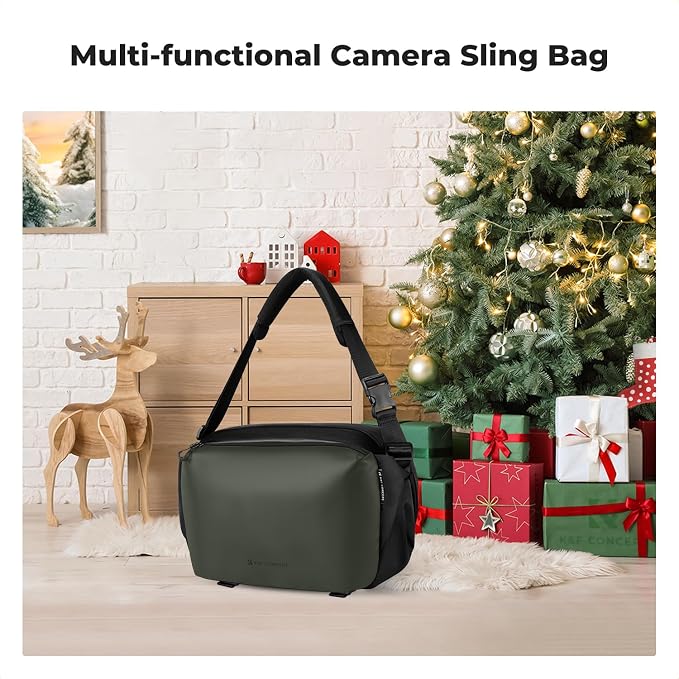 K&F CONCEPT Large Camera Sling Bag, Everyday Shoulder Bag | Multifunction Photography Compact Crossbody DSLR Portable Bag, Compatible for Canon/Nikon/Sony, BS08 - Image 9