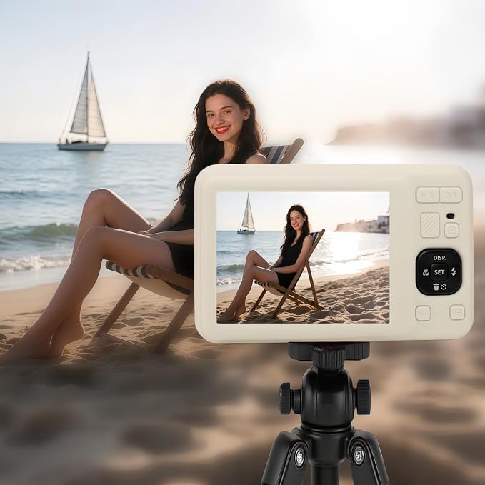 Case for Kodak PIXPRO FZ55, FZ55 accessories | Soft Silicone Protective Case Removable Lens Cover, Comes with 2 Screen Protectors and 1 Wrist Strap. (Misty White) - Image 3