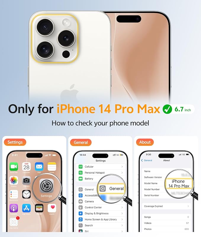 FNTCASE for iPhone 14 Pro Max Case, Fit for Magsafe, Glass Screen Protector | Full Camera Protection, Translucent Matte, 14FT Military Grade Drop Proof, Shockproof Protective Phone Cover, Desert Gold - Image 2