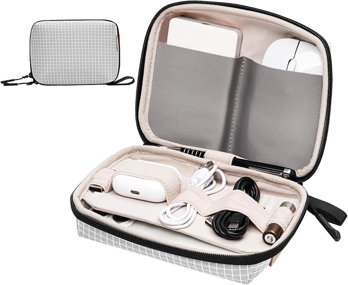 SIMTOP Electronics Organizer Cord Organizer Travel, Small Tech Bag for Cords, Chargers, Power Bank, Earbuds – Portable Cable Pouch for Office, Business Trip, Commute – Water & Scratch-Resistant by SIMTOP
