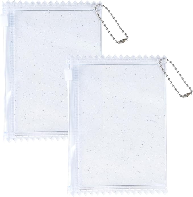 H&W 2PCS Shiny Sweet Candy Photocard Holder for 3 inch Postcard Lomo Cards | PVC Cardholder Plastic Cover Keychain Holder, With Gift 2 Bead Chains (2) by HW