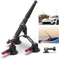 NEEWER Triple Suction Cup Car Mount Compatible with Insta360 X5 X4 GoPro DJI OSMO 360 Cameras, Quick Release Outside Windshield Magic Arm Mount Kit with 2 in 1 Extension Pole/Selfie Stick, CA065 by Neewer