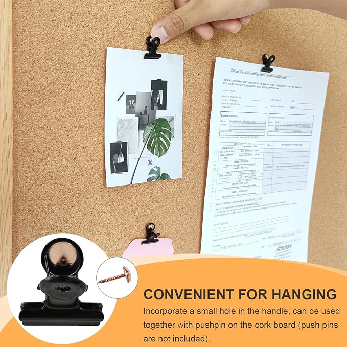 Coideal Black Small Bulldog Clips - 30 Pack Mini Metal Hinge Clips Tiny Binder Paper Clamps for Tags Bags Shops, Office and Home Kitchen (22mm) - Image 5