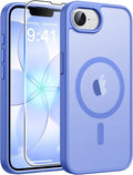 FNTCASE for iPhone 17e/ iPhone 16e Case, Fit for Magsafe, Screen Protector | Translucent Matte Magnetic Back, 14FT Military Grade Drop Protection, Shockproof Protective Phone Cover, Ultramarine by FNTCASE