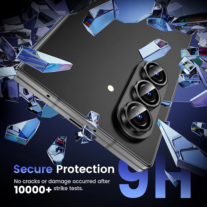 Tensea Camera Lens Protector for Samsung Galaxy Z Fold 8 Ultra/Z Fold 7 | 9H Tempered Glass Camera Cover Screen Protector Metal Individual Ring 【Case Friendly】【Installation Tray】【Military Protection】 - Image 5