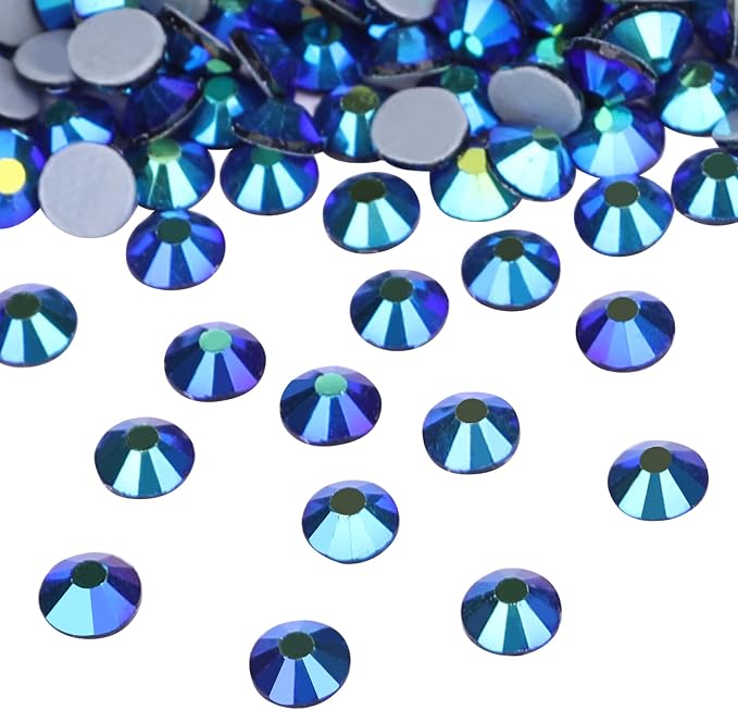 Jollin Hotfix Rhinestones Flatback Crystal Gems 7.2mm SS34, Jet AB | 288pcs Hot Fix Crystals Glass Rhinestones for Bedazzling, Crafting, Clothes, Shoes & Accessories DIY Decoration - Image 2