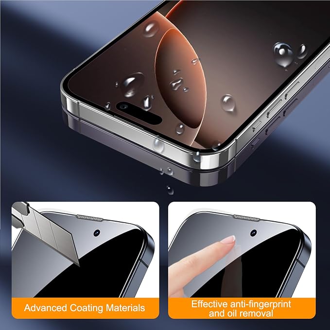 SIBEITU 3+3 Pack Screen Protector for iPhone 16 Pro Max 6.9" Tempered Glass | 3 Pack Screen + 3 Pack Camera Lens Protector, 6.9 Inch HD Clear 9H Hardness, Scratch Resistant, Case Friendly - Image 7