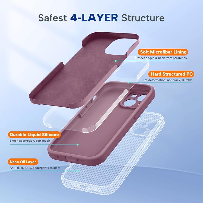 Miracase Silicone for iPhone 15 Plus Case, Blackcurrant | Liquid Silicone Gel Rubber, Shockproof Drop Protection Phone Case for iPhone 15 Plus 6.7 inch, Anti-Scratch Microfiber Lining - Image 4