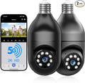 WESECUU Light Bulb Security Camera -5G& 2.4GHz WiFi 2K Security Cameras Wireless Outdoor Motion Detection and Alarm,Two-Way Talk,Color Night Vision,Human Detection, Bulb Camera Compatible with Alexa by WESECUU